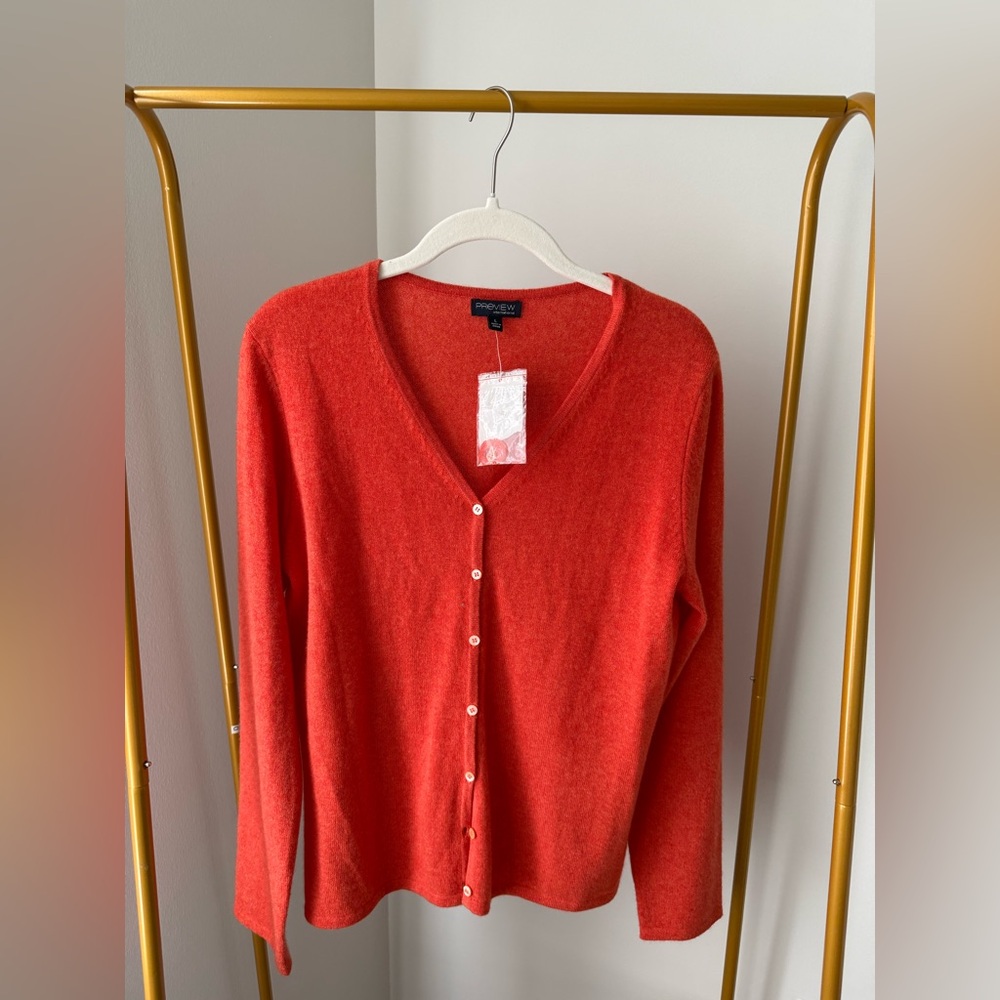 Preview International Vibrant Red Button-Up Cardigan